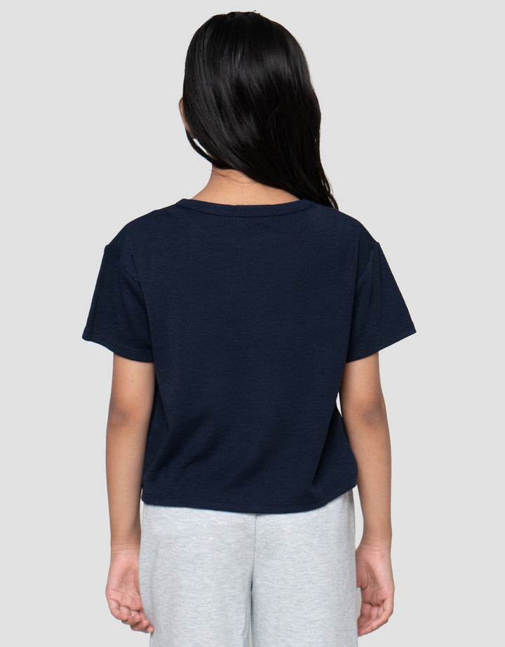 Nevada  Rib Bordir Lowkey Kaos Anak Perempuan