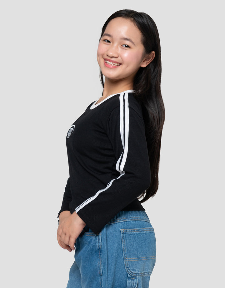 Nevada Stripe Embro Kaos Anak Perempuan