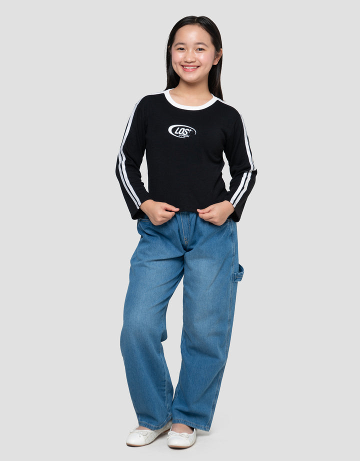 Nevada Stripe Embro Kaos Anak Perempuan