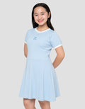 NEVADA RIB BORDIR DADA MIDI DRESS ANAK PEREMPUAN