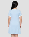 NEVADA RIB BORDIR DADA MIDI DRESS ANAK PEREMPUAN