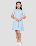 NEVADA RIB BORDIR DADA MIDI DRESS ANAK PEREMPUAN