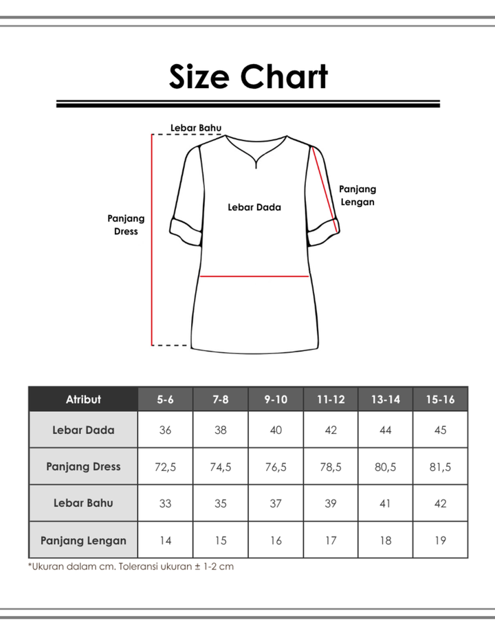 NEVADA RIB BORDIR DADA MIDI DRESS ANAK PEREMPUAN