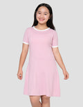 NEVADA BORDIR DADA MIDI DRESS LENGAN PENDEK ANAK PEREMPUAN