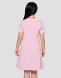 NEVADA BORDIR DADA MIDI DRESS LENGAN PENDEK ANAK PEREMPUAN