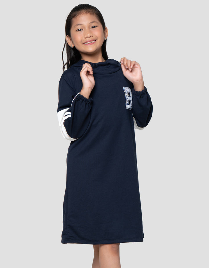 Nevada Hoodie Stoper Aplikasi Dress Anak Perempuan