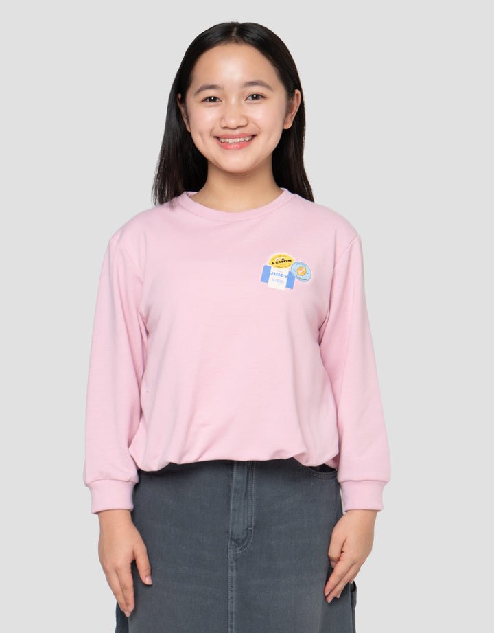 NEVADA APLIKASI SABLON BORDIR SWEATER ANAK PEREMPUAN