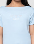 Nevada  Rib Boat Neck Aplikasi Iconic Bow Kaos Anak Perempuan