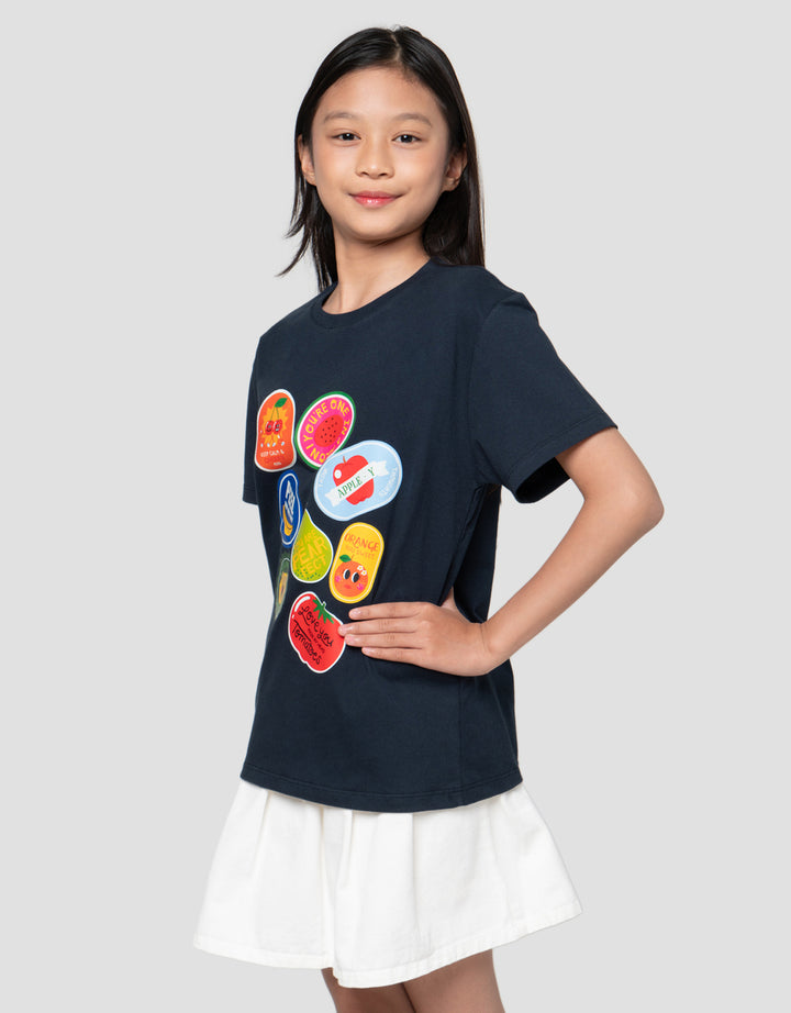 Nevada Sablon Dtf Fruit 3 Kaos Anak Perempuan