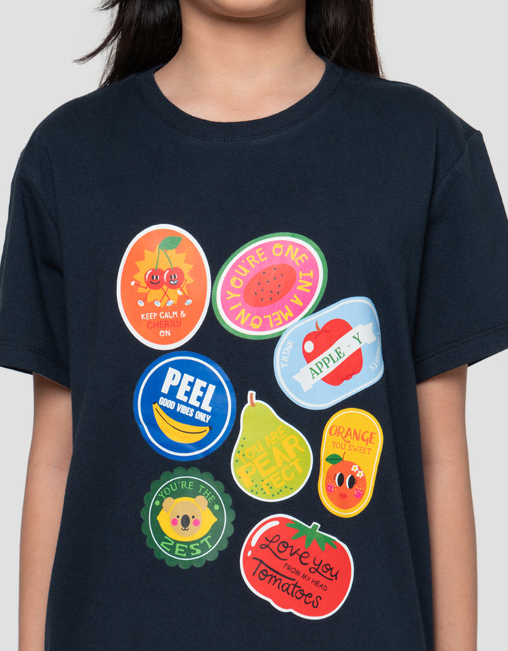 Nevada Sablon Dtf Fruit 3 Kaos Anak Perempuan