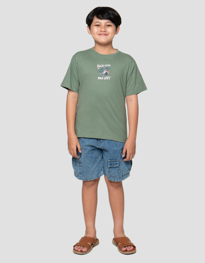 Nevada Sablon Dino Dtf 4 Kaos Anak Laki-Laki