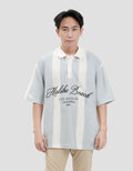 Nevada Stripe Vertical Varsity Look - Style 1 Kaos Polo Oversize Pria