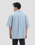 Nevada Stripe Texture Reg Collar - Boxy Fit Kemeja Pria