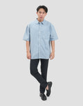 Nevada Stripe Texture Reg Collar - Boxy Fit Kemeja Pria