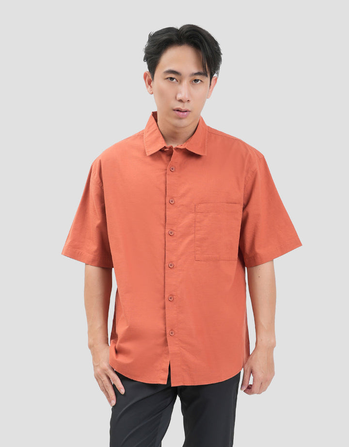 Nevada Basic Solid Slub Reg Collar - Reg Fit Kemeja Pria