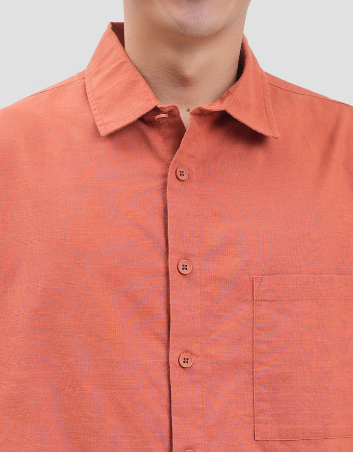Nevada Basic Solid Slub Reg Collar - Reg Fit Kemeja Pria