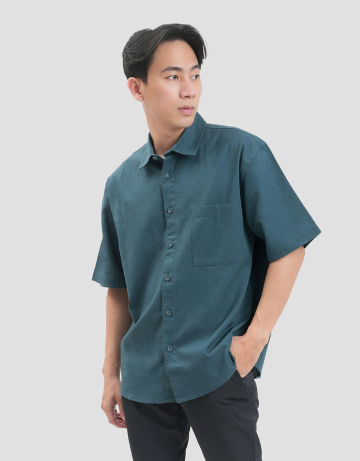 Nevada Basic Solid Slub Reg Collar - Reg Fit Kemeja Pria