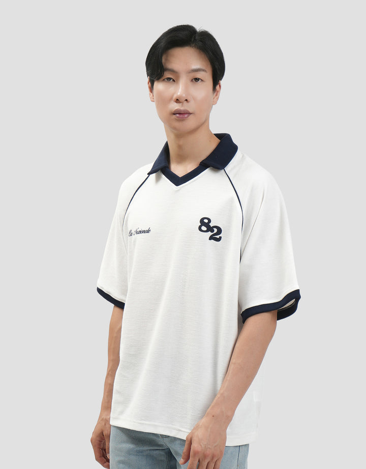 Nevada Terry Varsity Look Kaos Polo Oversize Pria
