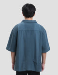 Nevada Texture Waffle Camp Collar - Boxy Fit Kemeja Pria