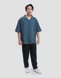 Nevada Texture Waffle Camp Collar - Boxy Fit Kemeja Pria