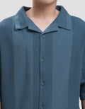 Nevada Texture Waffle Camp Collar - Boxy Fit Kemeja Pria