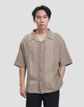Nevada Texture Waffle Camp Collar - Boxy Fit Kemeja Pria