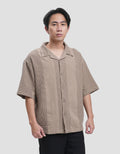 Nevada Texture Waffle Camp Collar - Boxy Fit Kemeja Pria