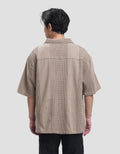 Nevada Texture Waffle Camp Collar - Boxy Fit Kemeja Pria