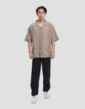 Nevada Texture Waffle Camp Collar - Boxy Fit Kemeja Pria