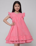 Kidz Too Short Sleeve Midi Dress Babydoll Bawah Kerut