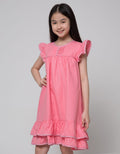 Kidz Too Short Sleeve Midi Dress Babydoll Bawah Kerut