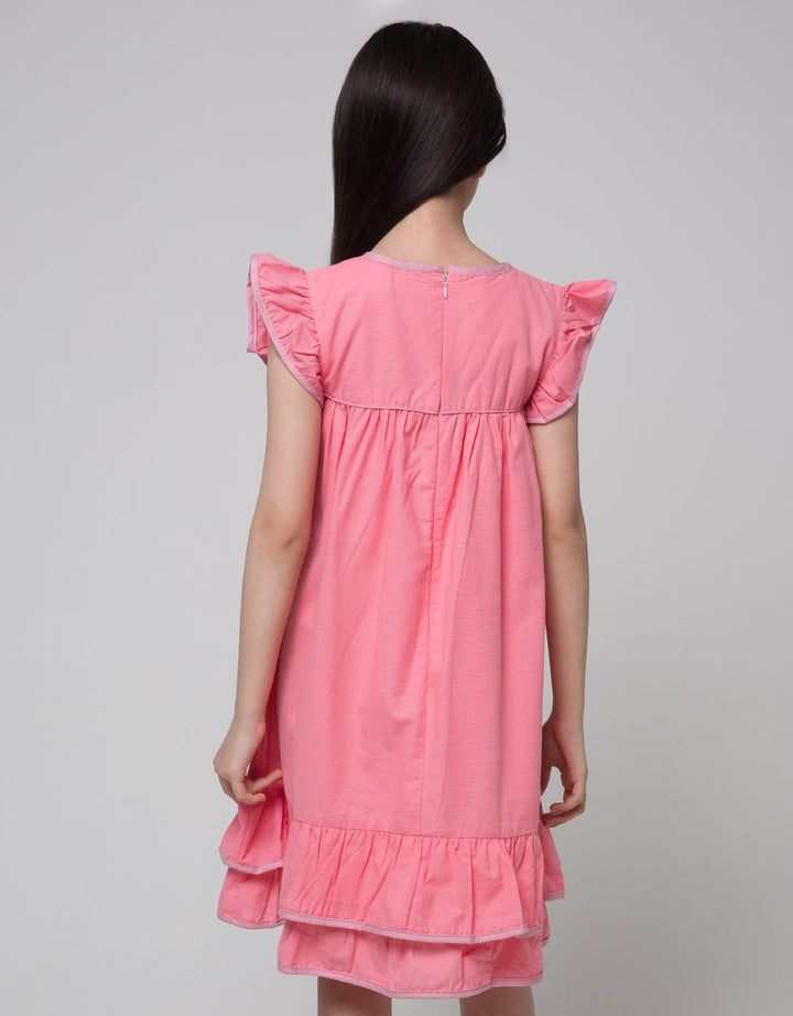 Kidz Too Short Sleeve Midi Dress Babydoll Bawah Kerut