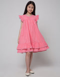 Kidz Too Short Sleeve Midi Dress Babydoll Bawah Kerut