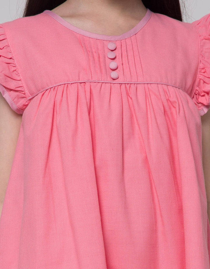 Kidz Too Short Sleeve Midi Dress Babydoll Bawah Kerut