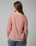 Connexion 7/8 Blouse Print Flower Double Tie Neck