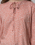 Connexion 7/8 Blouse Print Flower Double Tie Neck