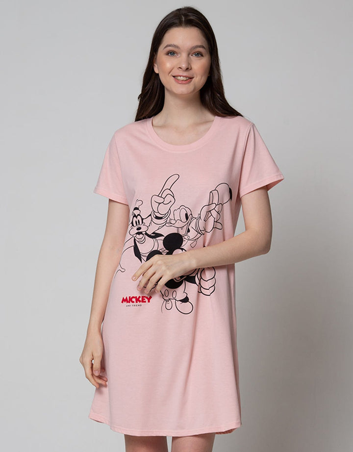 Disney Short Sleeve Midi Dress Mickey