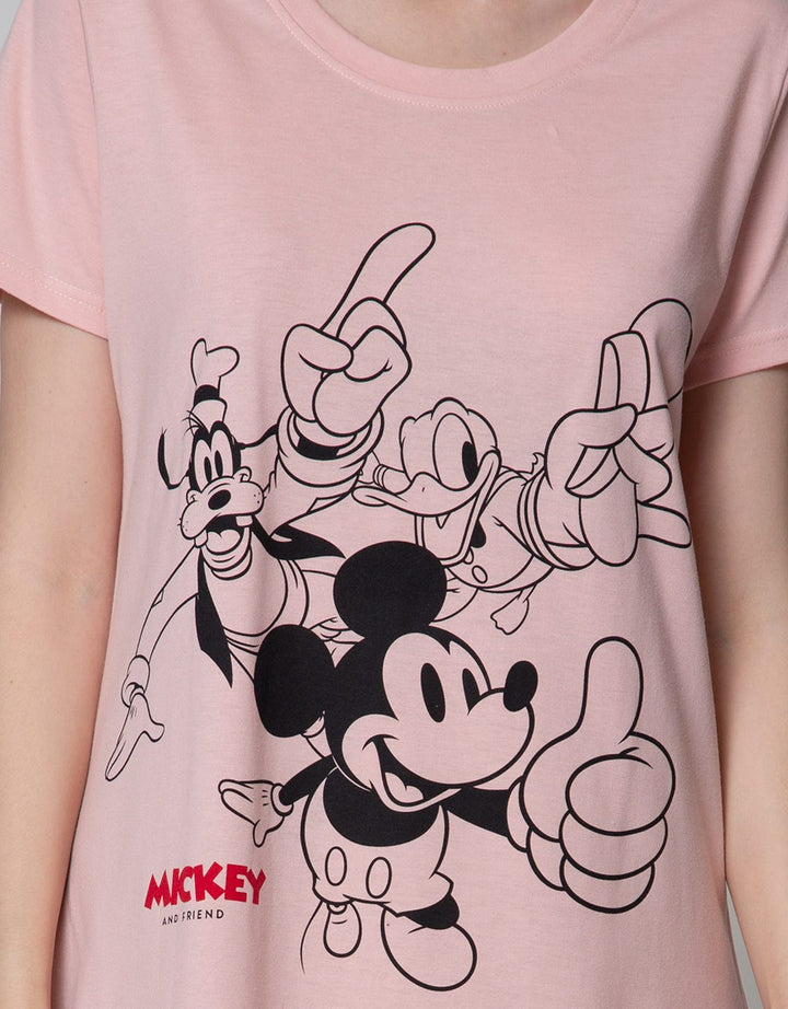 Disney Short Sleeve Midi Dress Mickey