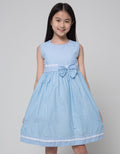 Kidz Too Short Sleeve Midi Dress Check And Lace