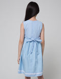 Kidz Too Short Sleeve Midi Dress Check And Lace