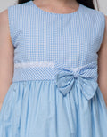Kidz Too Short Sleeve Midi Dress Check And Lace
