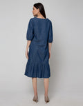 Connexion Long Sleeve Midi Dress Denim