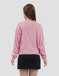 Nevada Solid Crop Flat Knit Cable Cardigan Wanita