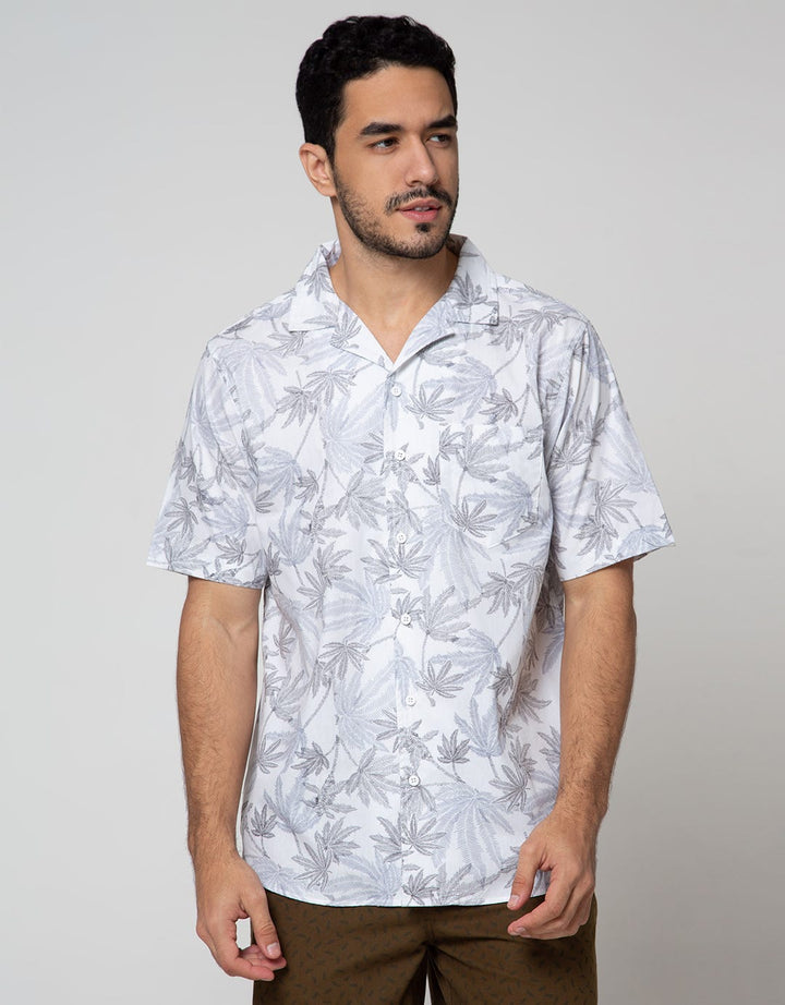Cole Short Sleeve Shirt Print Camp Collar Nature