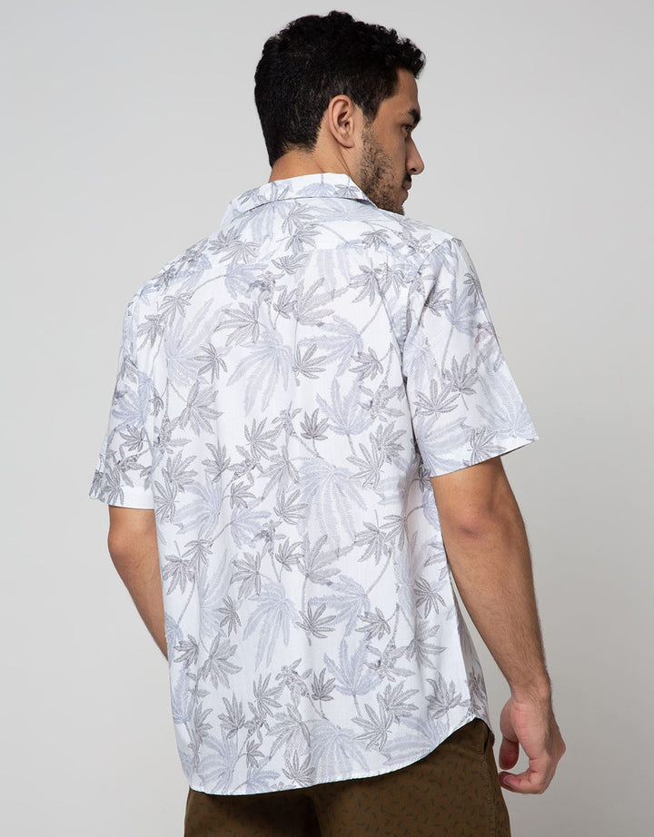 Cole Short Sleeve Shirt Print Camp Collar Nature