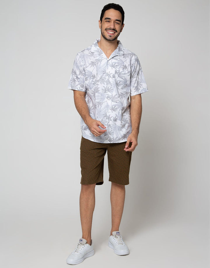 Cole Short Sleeve Shirt Print Camp Collar Nature