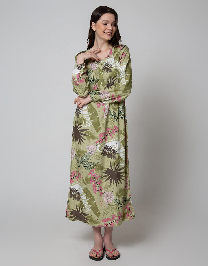 St. Yves Long Sleeve Maxi Dress Trumpet Flower