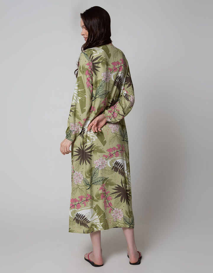 St. Yves Long Sleeve Maxi Dress Trumpet Flower