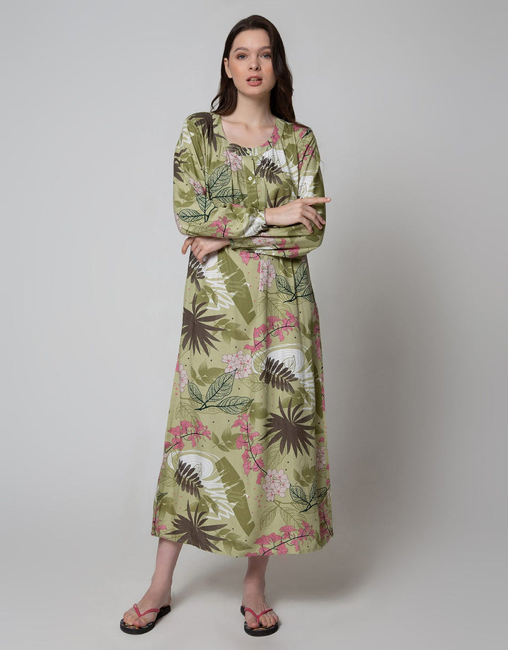 St. Yves Long Sleeve Maxi Dress Trumpet Flower
