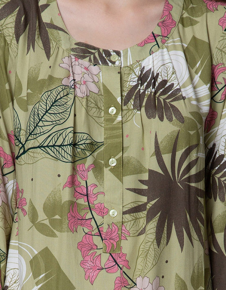 St. Yves Long Sleeve Maxi Dress Trumpet Flower